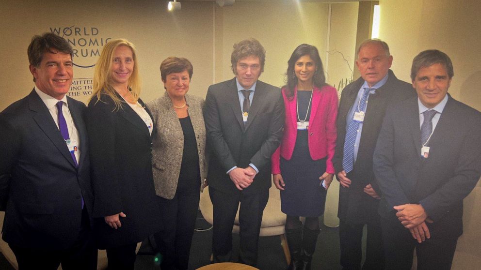 Javier Milei mantuvo una bilateral en Davos con la directora gerenta del FMI, Kristalina Georgieva.