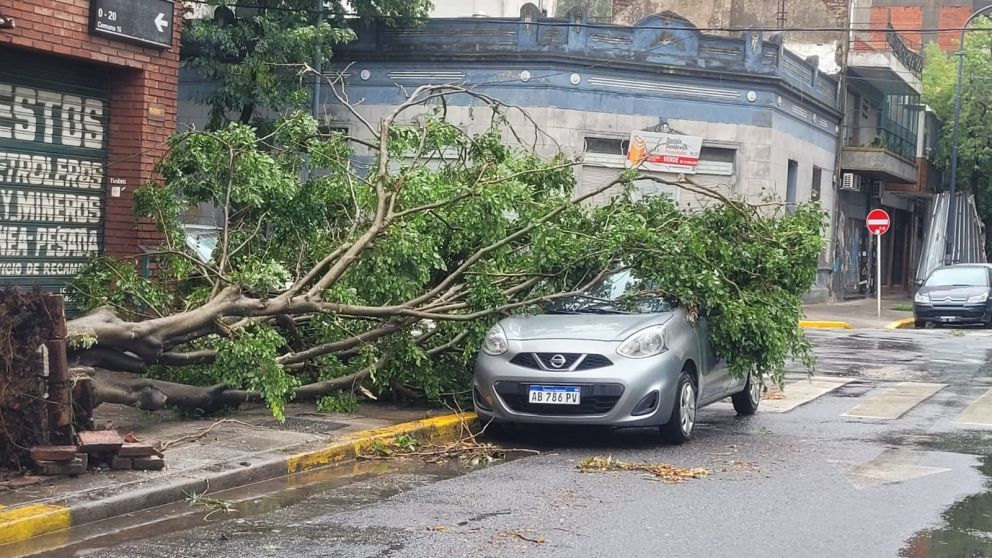 El temporal dejó daños en varios vehículos