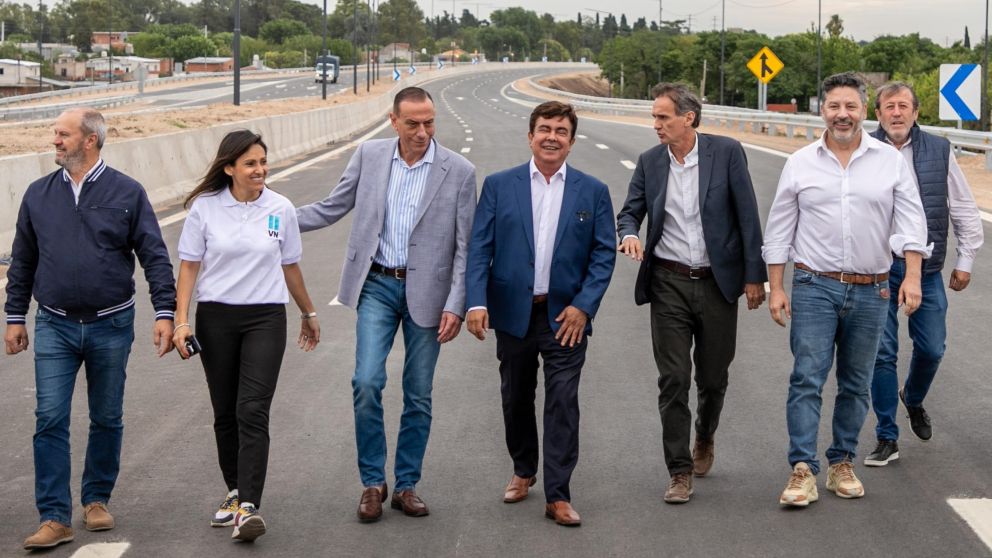 Fernando Espinoza y Gabriel Katopodis habilitaron un nuevo tramo de la Autopista Presidente Perón.