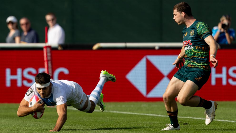 Argentina inició el Seven de Dubai con dos triunfos ante España y Australia