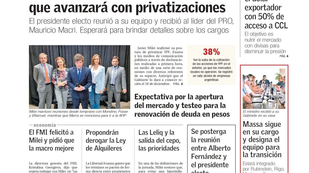 La tapa de BAE Negocios