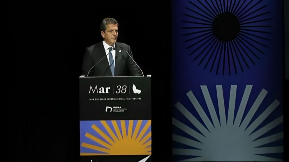 Sergio Massa en la apertura del Festival de Cine de Mar del Plata