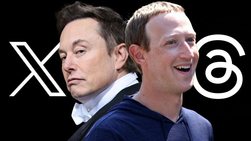 Elon Musk y Mark Zuckerberg pelean para defender X y Threads, respectivamente