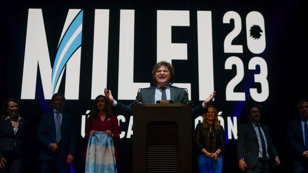 Milei en el acto de cierre ( Foto: Fernando Perez Re/Grupo Crónica)