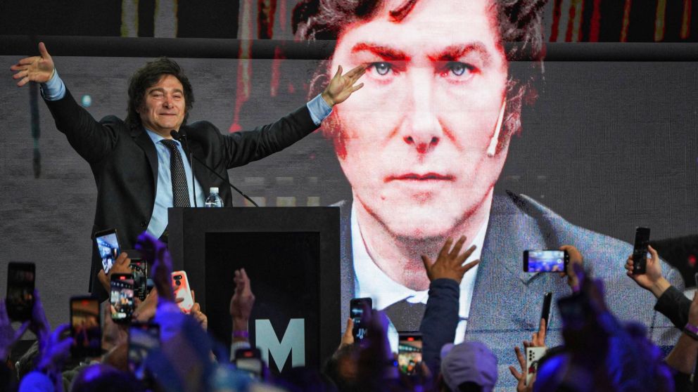 Telam :22/9/2023. Presentacion de Javier Milei en CABA . Fotos Pepe Mateos