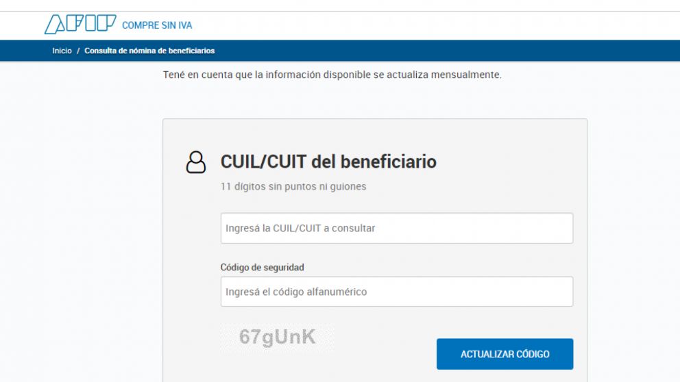 Consultá este martes, con CUIT, si podés acceder al reintegro de $18.800 en AFIP