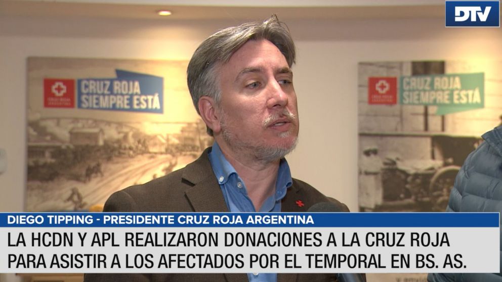 El Presidente de Cruz Roja Argentina, Diego Tipping, agradeció "este gesto de todos los trabajadores del Congreso".