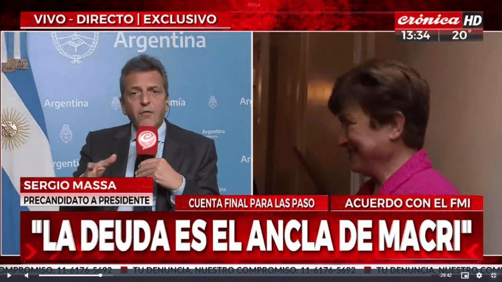 Sergio Massa en Crónica HD: "La decisión de Macri dejó un ancla muy compleja"