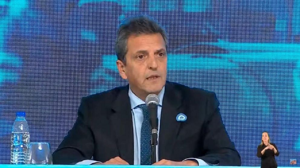 Sergio Massa durante la inauguración del Gasoducto Presidente Néstor Kirchner