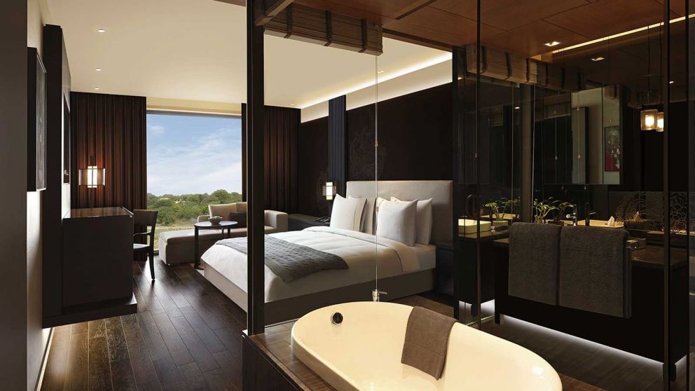 Una de las habitaciones de lujo del hotel Roseate