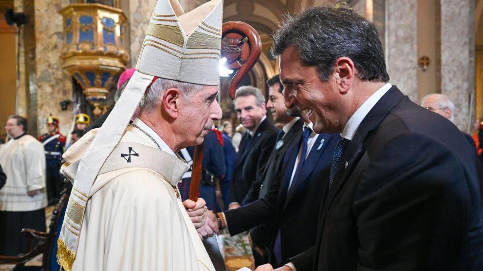 Massa participó del Tedeum y confirmó que estará con Cristina en Plaza de Mayo