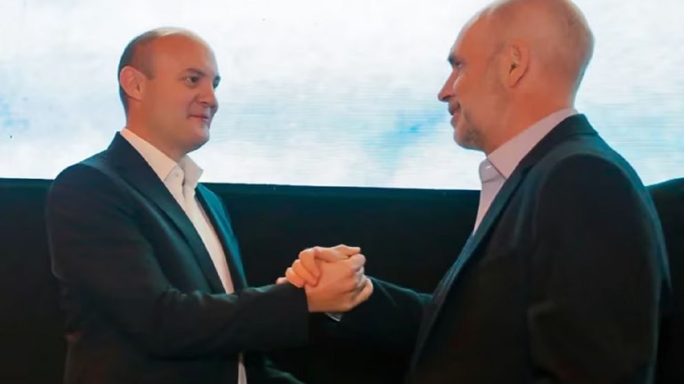 Ezequiel Jarvis, titular de Trabajo porteño y el jefe de Gobierno Horacio Rodríguez Larreta