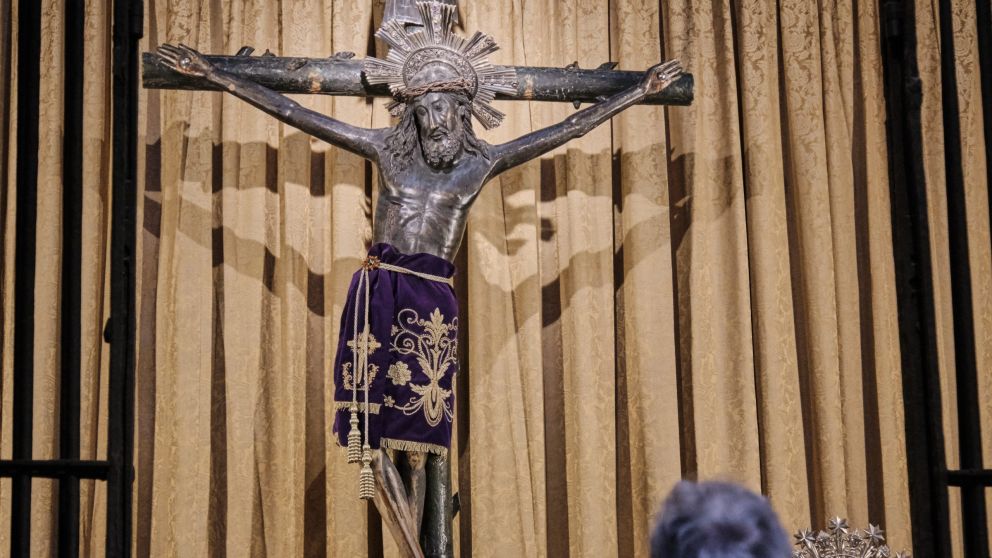 El Cristo de Lepanto en su vieja época, cuando todavía estaba sucio