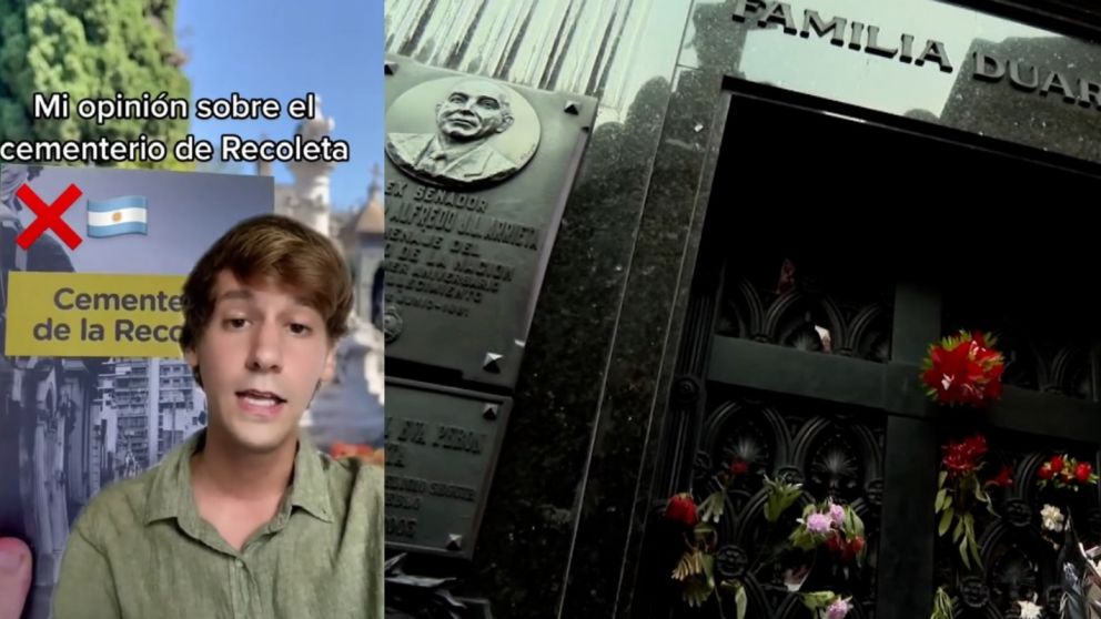 El tiktoker español catalogó el estado del cementerio como “nefasto”