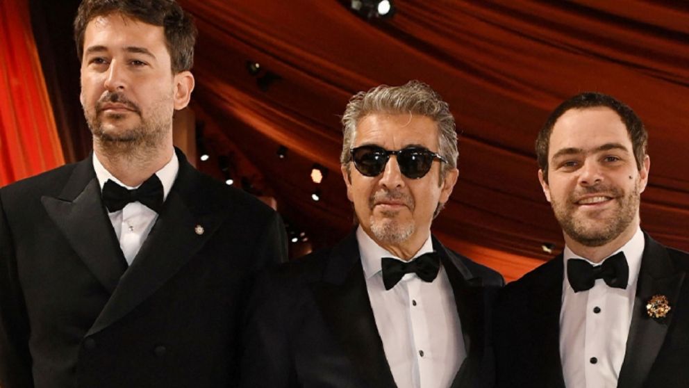 Santiago Mitre, Ricardo Darín y Peter Lanzani en los Oscar
