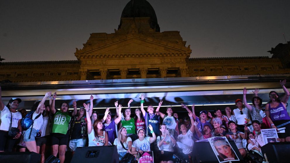 La marcha y concentración frente al Congreso de la Nación