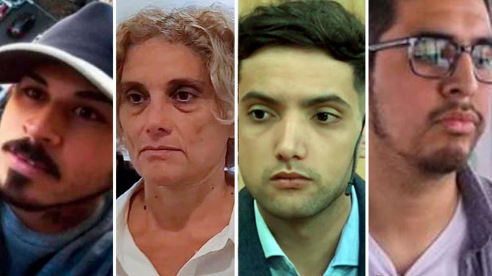 Gastón Guerra, Sabrina Basile, Jonathan Morel y Leonardo Sosa, pertenecientes al grupo de ultraderecha