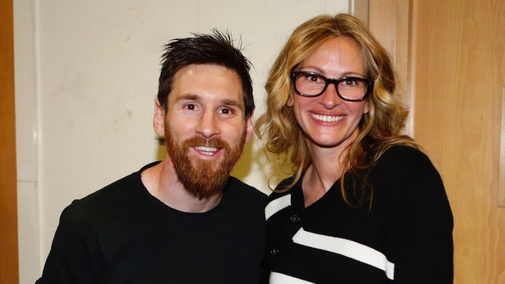 Lionel Messi y Julia Roberts en Barcelona 2017