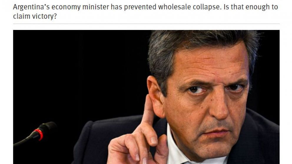 "100 días de equilibrio de Sergio Massa": una publicación estadounidense dedicó un artículo a la gestión del ministro de Economía