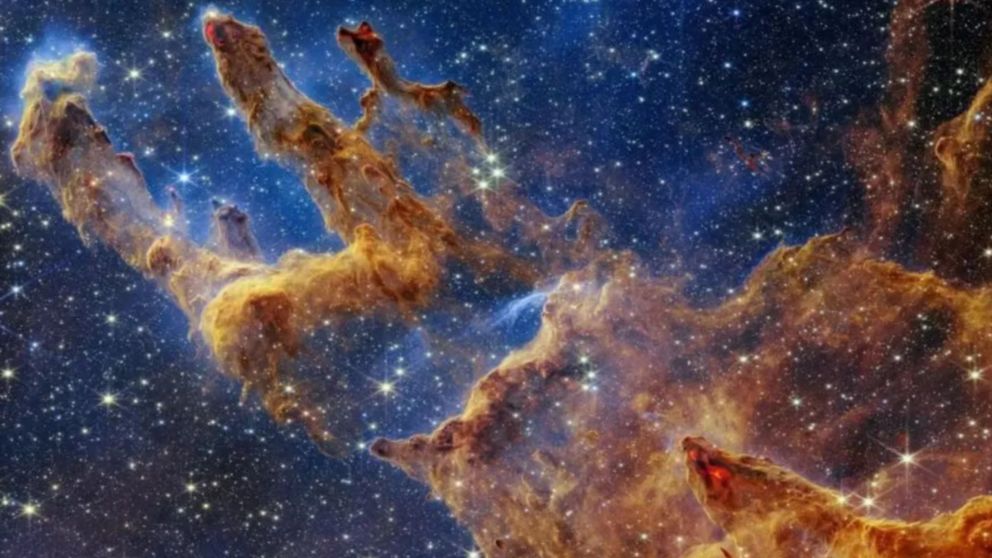 Imagen de los pilares, capturada por el James Webb