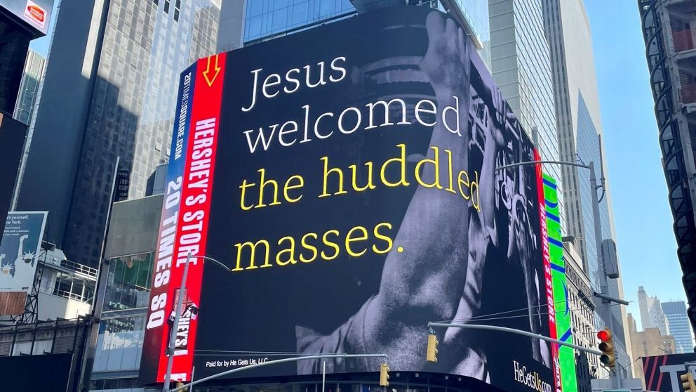 En Times Square aparecieron los anuncios a favor de Jesús