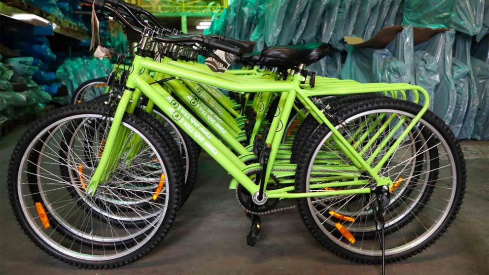 Las bicicletas gratis entregadas son 100% de industria nacional 