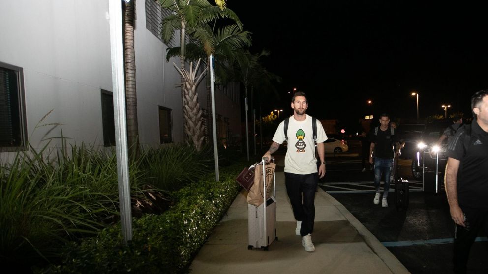 Messi llegó a Miami para reencontrarse con sus compañeros de la Selección