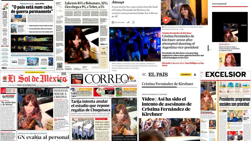 Cómo se contó en el mundo el atentado a Cristina Kirchner