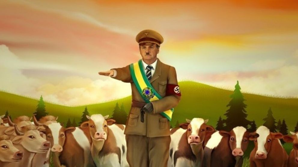 Bolsonaro como Hitler, la imagen que ilustra el sitio web del presidente brasileño