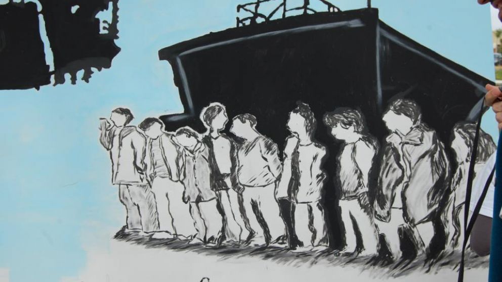 Uno de los murales de homenaje a los fusilados 