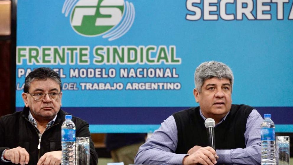 Pablo Moyano, junto a José Voytenco (Uatre) respaldo a la marcha y apuntando a formadores de precios