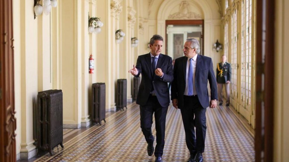 Sergio Massa y Alberto Fernández, en Casa de Gobierno