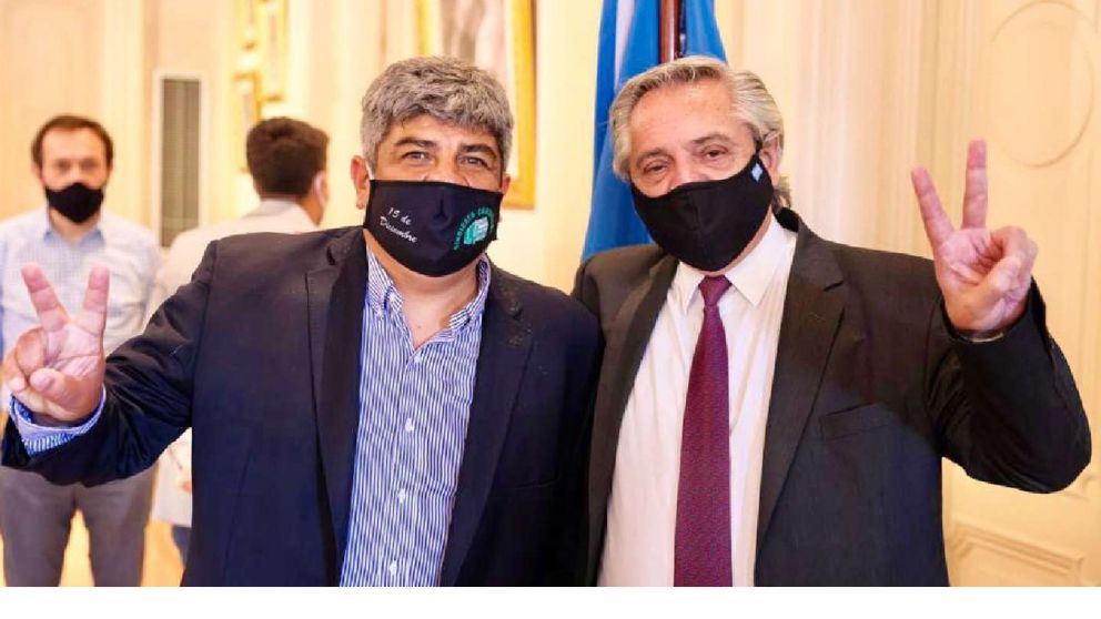 Pablo Moyano y Alberto Fernández, nombres que gravitan en cuanto al homenaje a Perón en la CGT