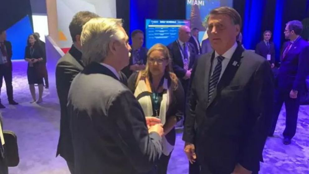 Alberto Fern�ndez y Jair Bolsonaro: breve encuentro en la Cumbre de las Am�ricas