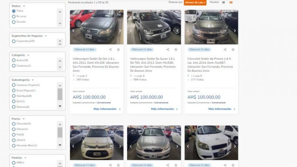 Dentro del sitio de Narvaezbid se pueden conocer todos los detalles de los autos
