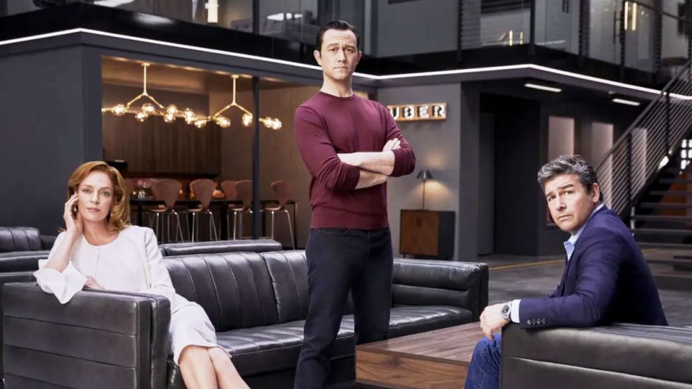 Thurman, Gordon-Levitt y Chandler se sacan chispas por el control de Uber.