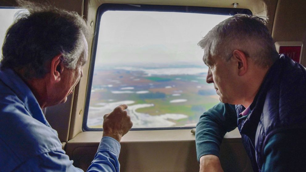 Anegamientos en Buenos Aires: Julián Domínguez recorrió campos, dialogó con productores y adelantó ayuda