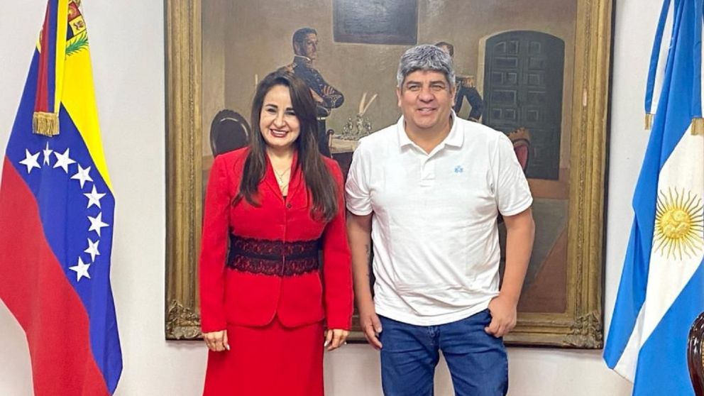 La embajadora de Venezuela recibi� a Pablo Moyano, an�lisis de la situaci�n laboral en la regi�n