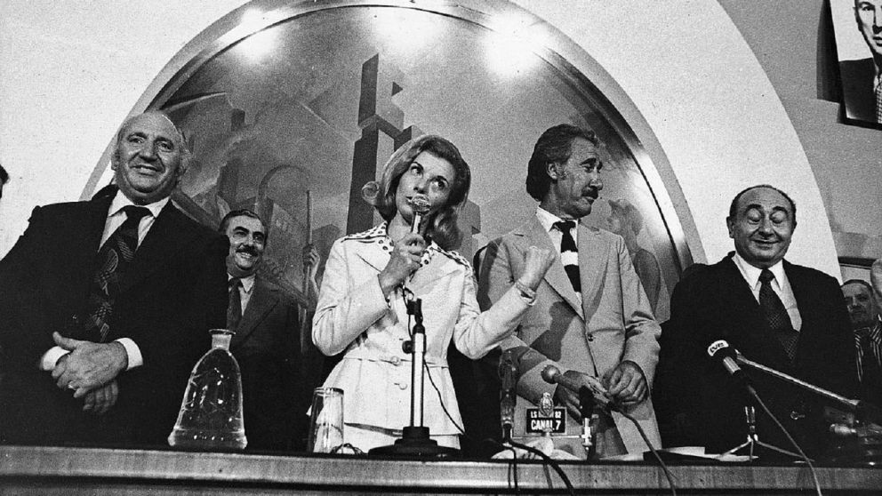 María Estela Martínez de Perón en la CGT, pocos días antes del golpe de 1976