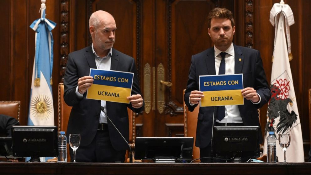 Larreta repudió la invasión de Rusia a Ucrania, junto con el vicepresidente 1° de la Legislatura, Emmanuel Ferrario