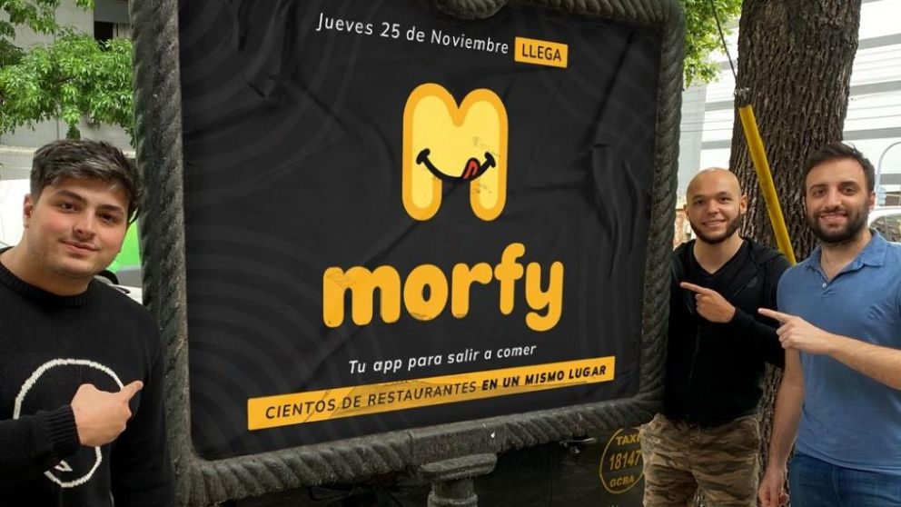 Los tres fundadores de Morfy App: Tomás, Juan Ignacio y Matías