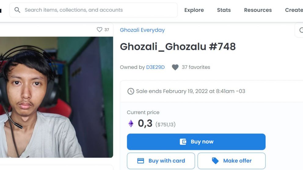 Actualmente los NFT de Ghozali promedian los 700 dólares