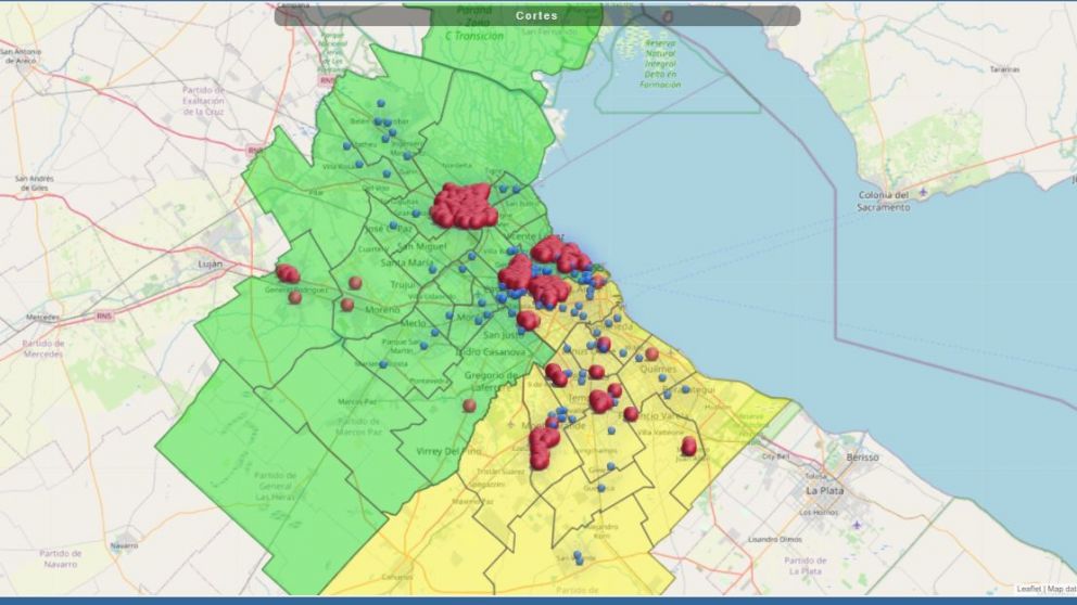 Los cortes se originaron en dos fallas producidas en líneas de alta tensión pasadas las 13 horas