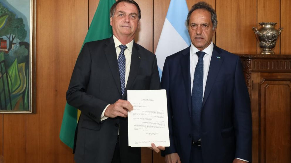 Scioli procuró suavizar las tensiones políticas con Bolsonaro y mejorar el flujo comercial con Brasil