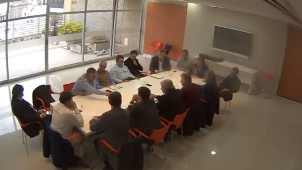 La reunión de la mesa judicial antisindical liderada por Villegas, en junio de 2017