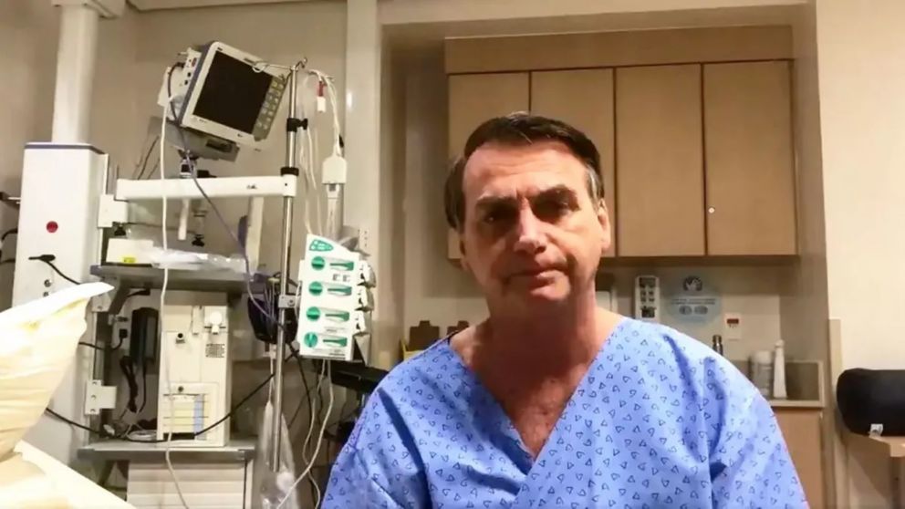 Bolsonaro en su anterior ingreso al hospital