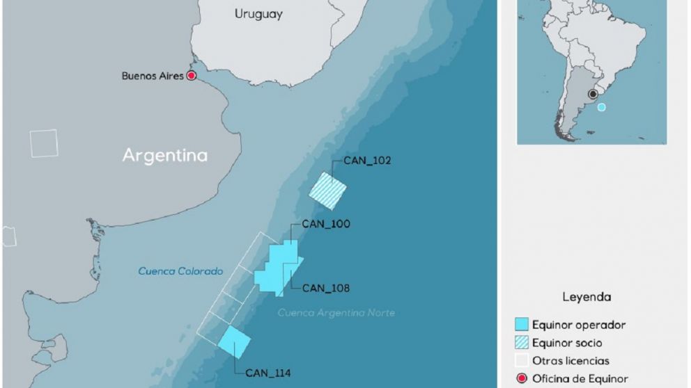 CAN 100 y 108 se encuentran a 307 kilómetros de Mar del Plata, CAN 114 se ubica a 443