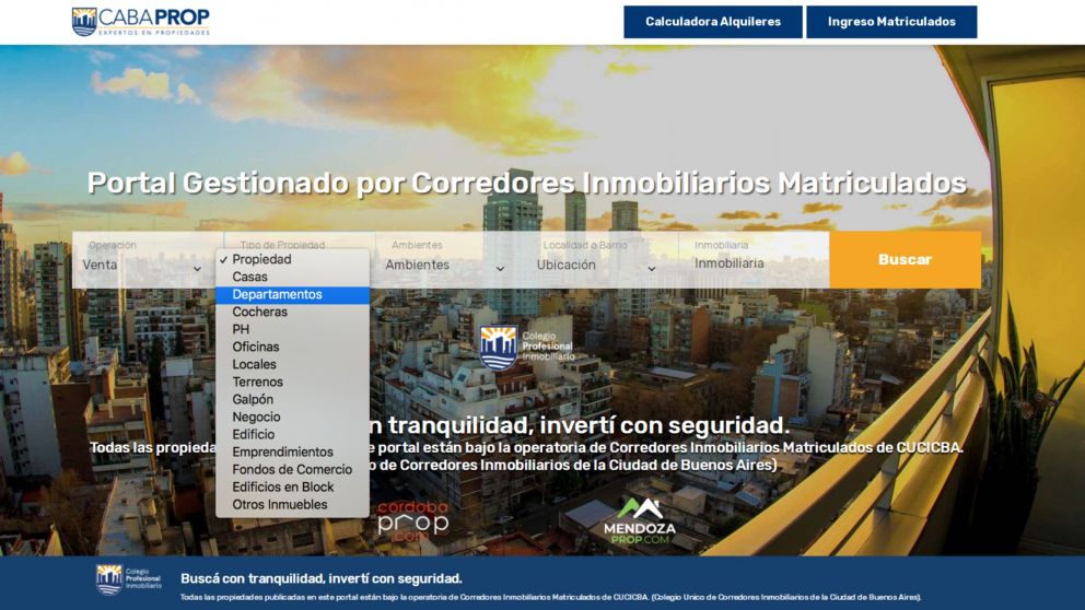 Cabaprop, el portal que reúne todas las propiedades de la Ciudad