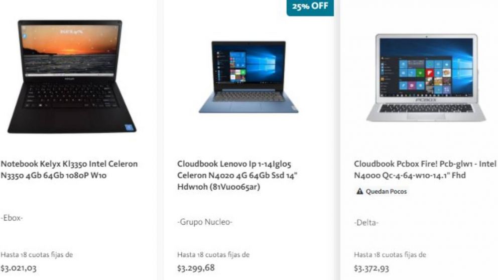 Para acceder a las notebooks y celulares se deberá visitar el sitio web del Banco Nación