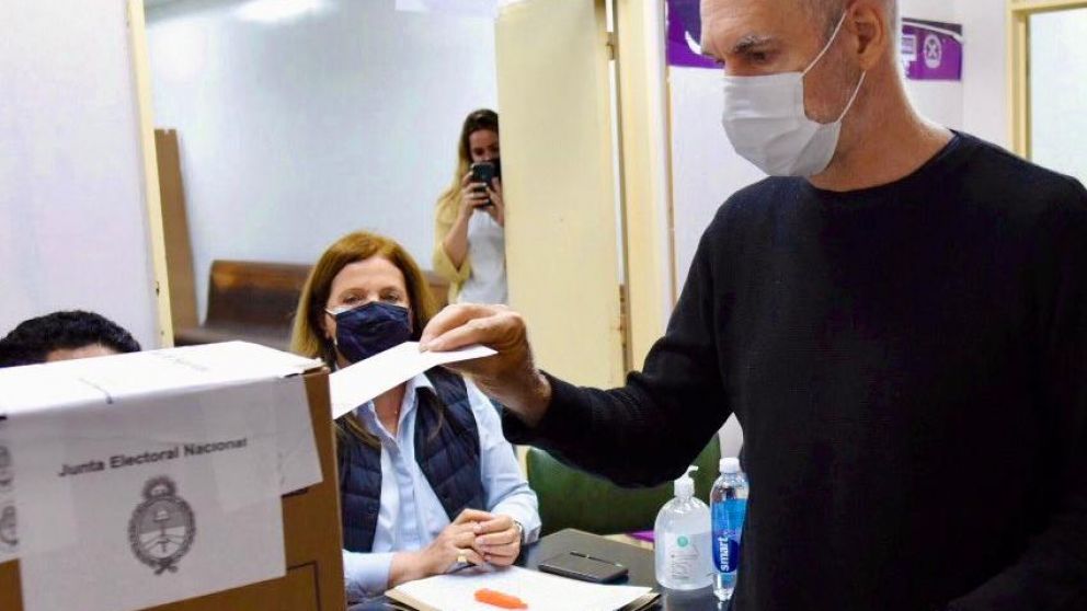 Larreta cuando votó en las PASO